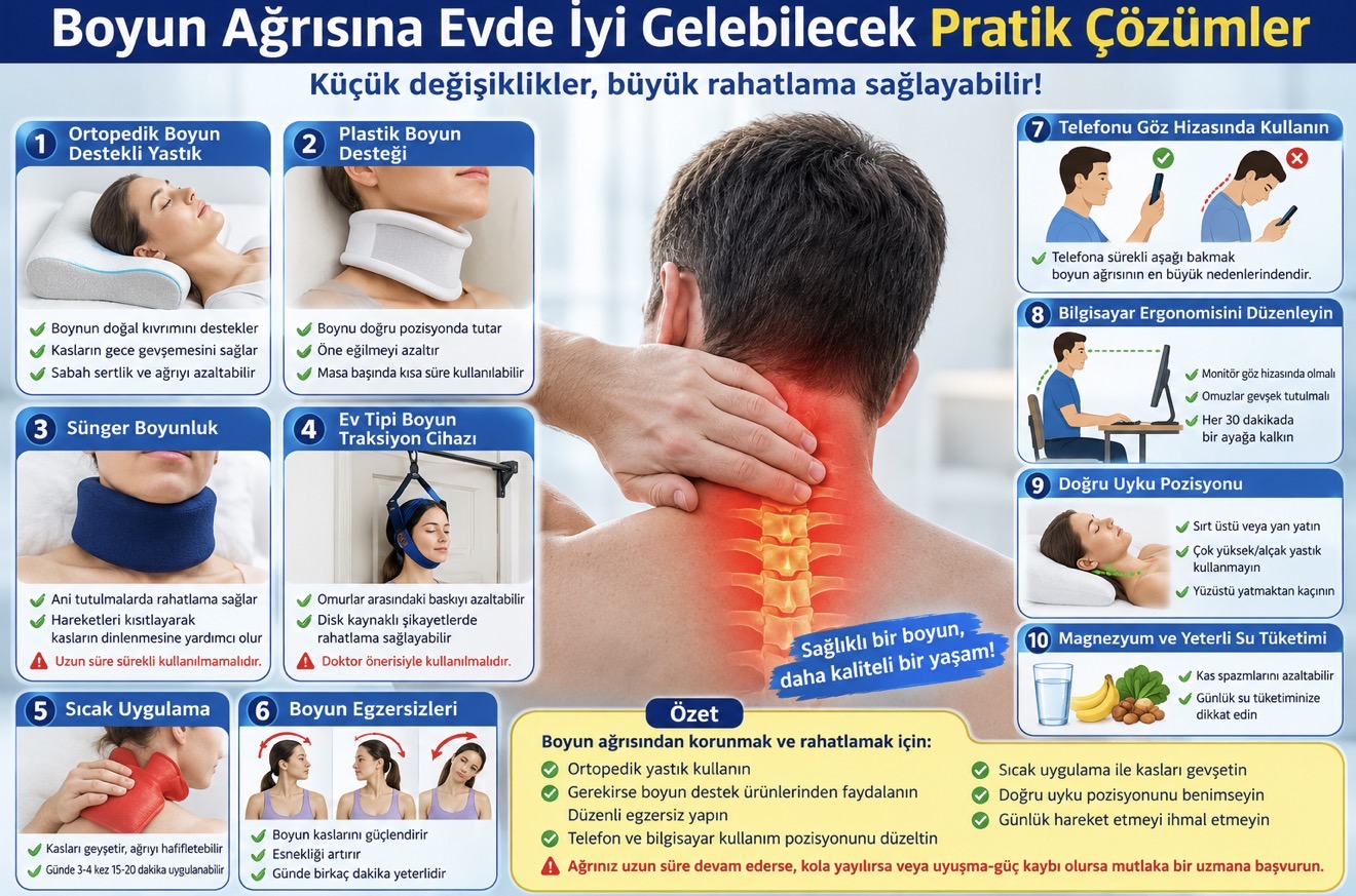 Boyun Ağrısına Evde İyi Gelebilecek Pratik Çözümler
