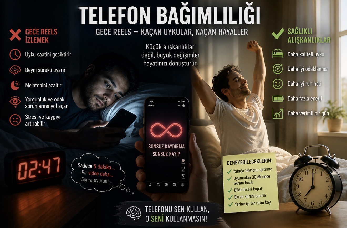 Telefon Bağımlılığı: Sadece 5 Dakika Diye Başlayan Gece Alışkanlığı Neden Bu Kadar Tehlikeli?