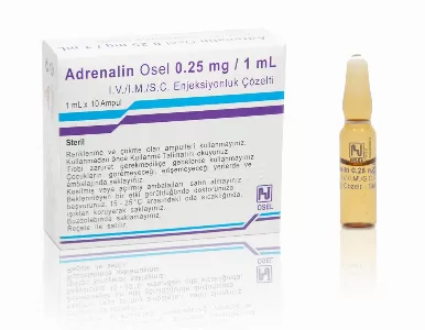 ADRENALIN 0,25 MG/ 1 ML ENJEKSIYONLUK COZELTI, 100 AMPUL