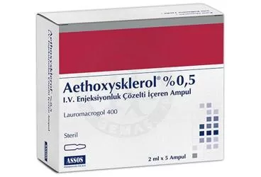 AETHOXYSKLEROL % 1 I.V. ENJEKSIYONLUK COZELTI ICEREN AMPUL ( 2 ML X 5 AMPUL )