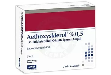 AETHOXYSKLEROL % 1 I.V. ENJEKSIYONLUK COZELTI ICEREN AMPUL ( 2 ML X 6 AMPUL )