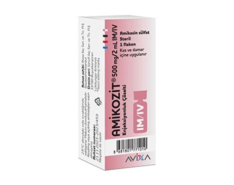 AMIKOZIT 500 MG IM/IV ENJ. ÇÖZ. İÇEREN FLAKON, 1 FLAKON