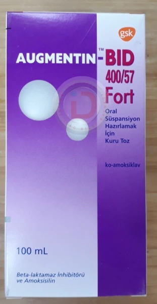 AUGMENTIN 400 MG+57 MG/5 ML ORAL
SUSPANSIYON HAZIRLAMAK ICIN KURU TOZ 100 ML